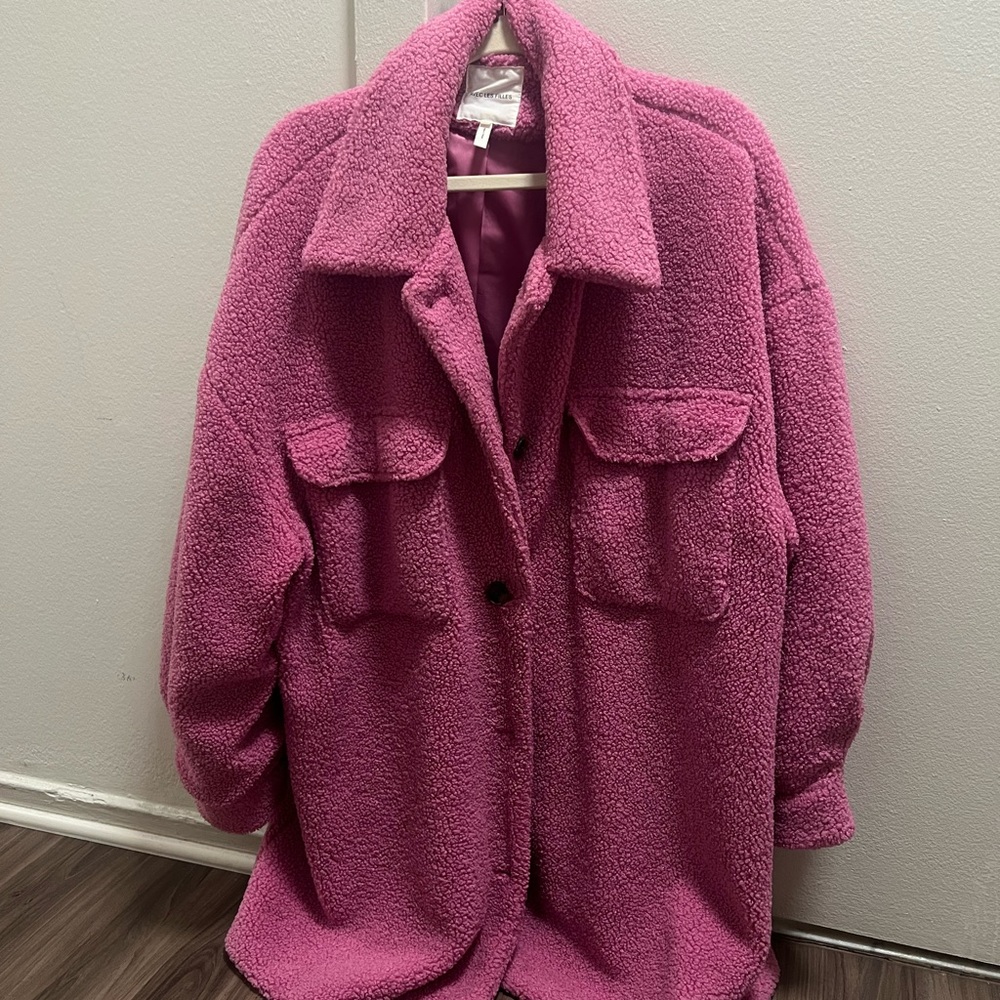 Avec Les Filles Fuchsia Teddy Jacket